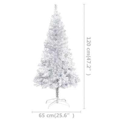 vidaXL Artificial Pre-lit Christmas Tree with Stand Silver 240 cm PET