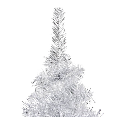 vidaXL Artificial Pre-lit Christmas Tree with Stand Silver 240 cm PET
