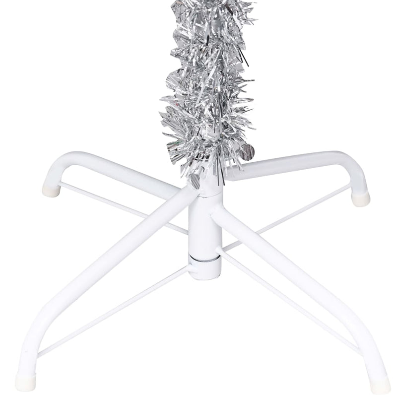 vidaXL Artificial Pre-lit Christmas Tree with Stand Silver 240 cm PET