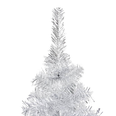 vidaXL Artificial Pre-lit Christmas Tree with Stand Silver 240 cm PET