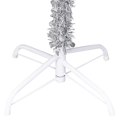 vidaXL Artificial Pre-lit Christmas Tree with Stand Silver 240 cm PET