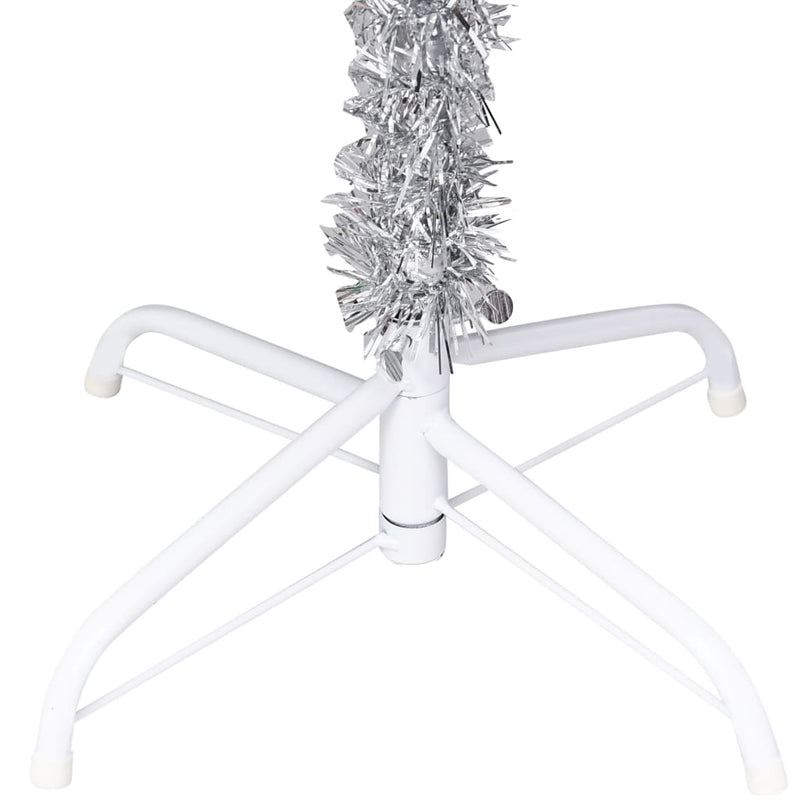 vidaXL Artificial Pre-lit Christmas Tree with Stand Silver 240 cm PET