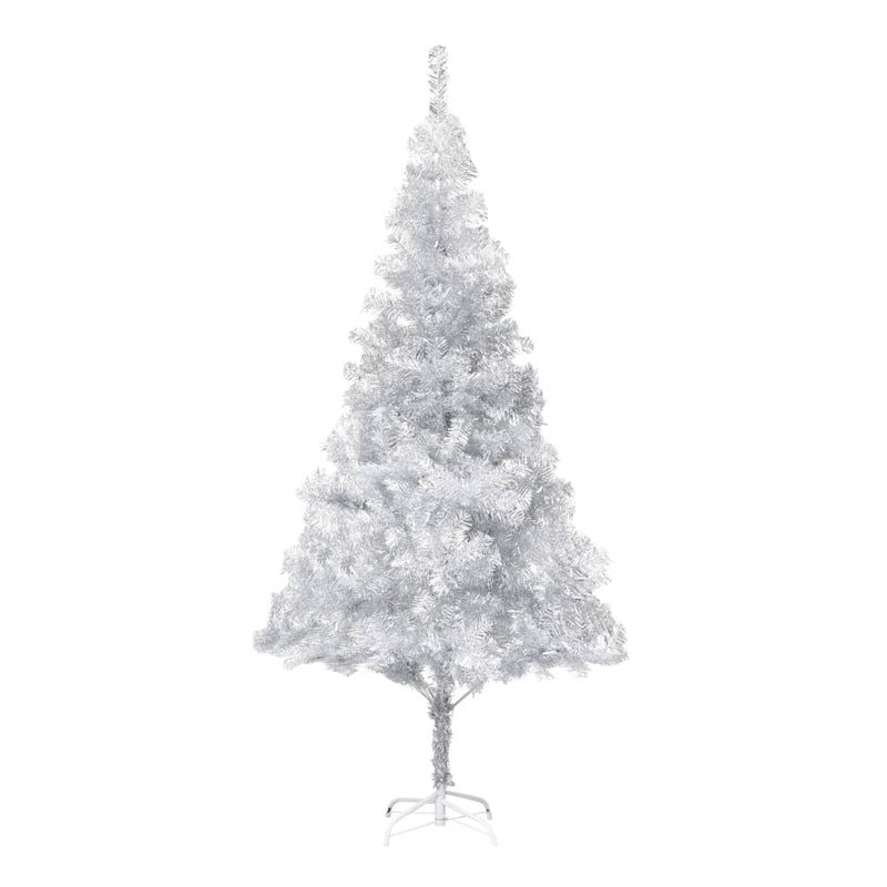 vidaXL Artificial Pre-lit Christmas Tree with Stand Silver 240 cm PET