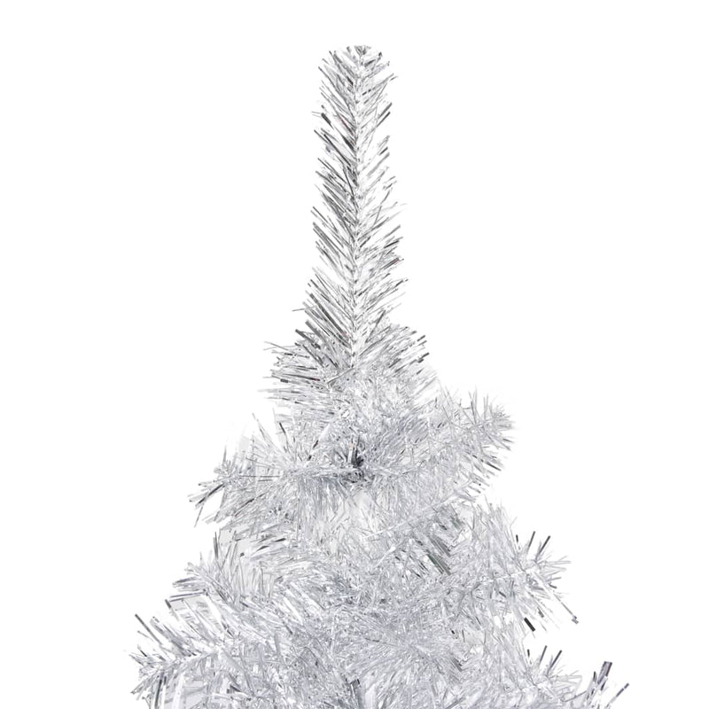 vidaXL Artificial Pre-lit Christmas Tree with Stand Silver 240 cm PET