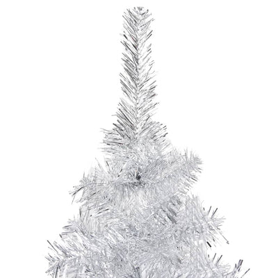 vidaXL Artificial Pre-lit Christmas Tree with Stand Silver 240 cm PET