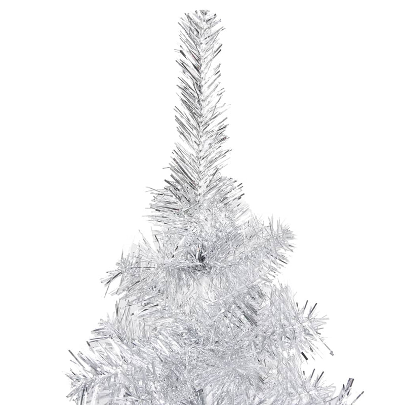 vidaXL Artificial Pre-lit Christmas Tree with Stand Silver 240 cm PET