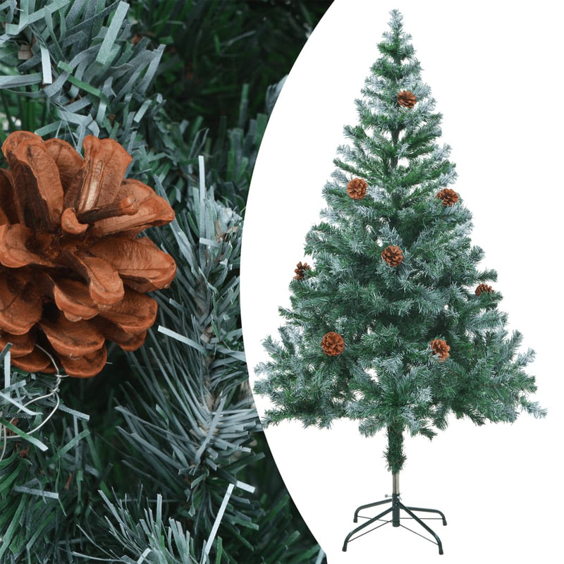 vidaXL Frosted Pre-lit Christmas Tree with Pinecones 150 cm