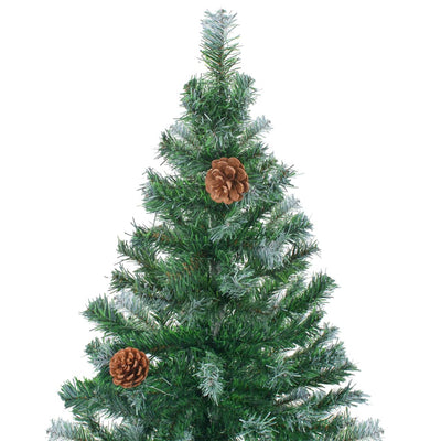 vidaXL Frosted Pre-lit Christmas Tree with Pinecones 150 cm