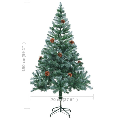 vidaXL Frosted Pre-lit Christmas Tree with Pinecones 150 cm