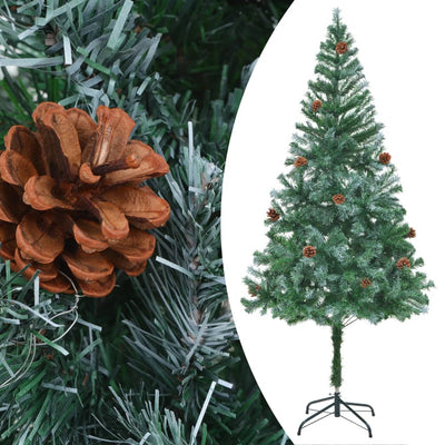 vidaXL Artificial Pre-lit Christmas Tree with Pine Cones 180 cm