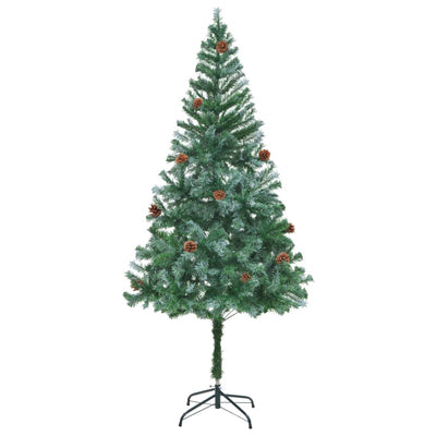 vidaXL Artificial Pre-lit Christmas Tree with Pine Cones 180 cm