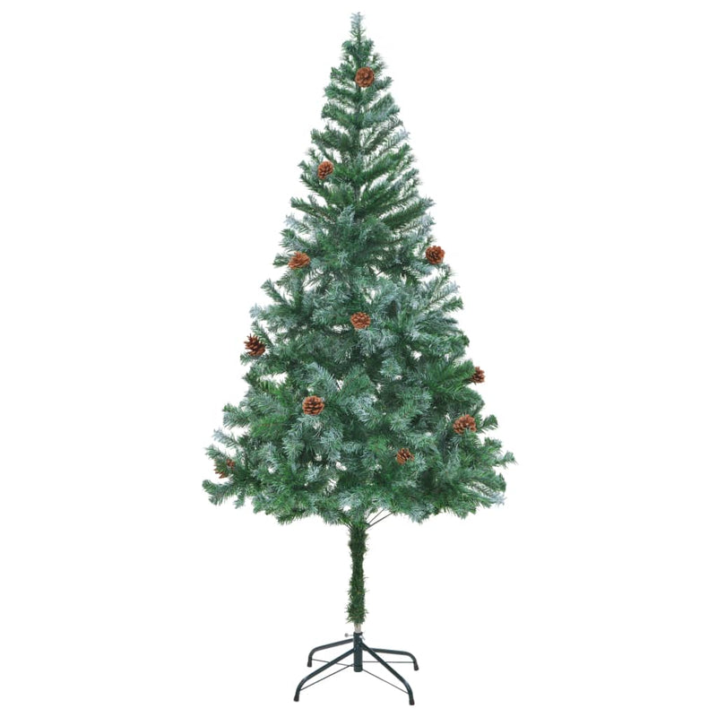 vidaXL Artificial Pre-lit Christmas Tree with Pine Cones 180 cm