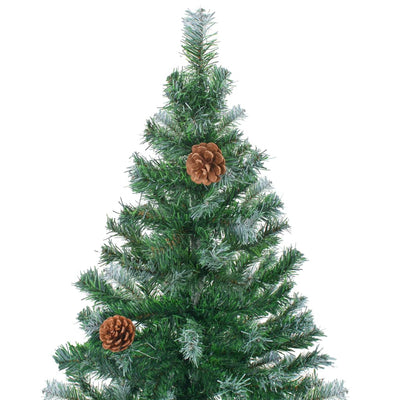vidaXL Artificial Pre-lit Christmas Tree with Pine Cones 180 cm