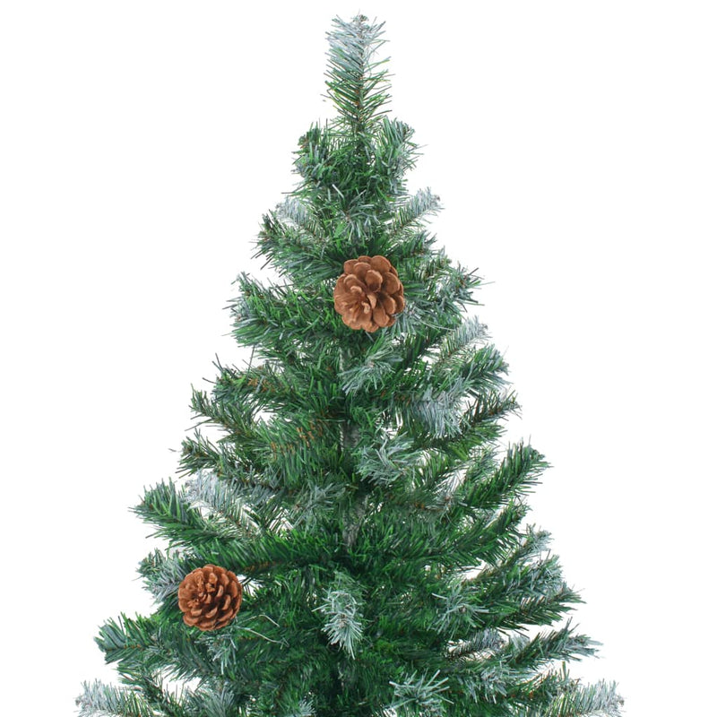 vidaXL Artificial Pre-lit Christmas Tree with Pine Cones 180 cm