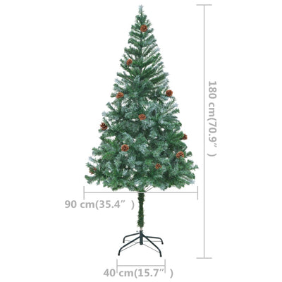 vidaXL Artificial Pre-lit Christmas Tree with Pine Cones 180 cm