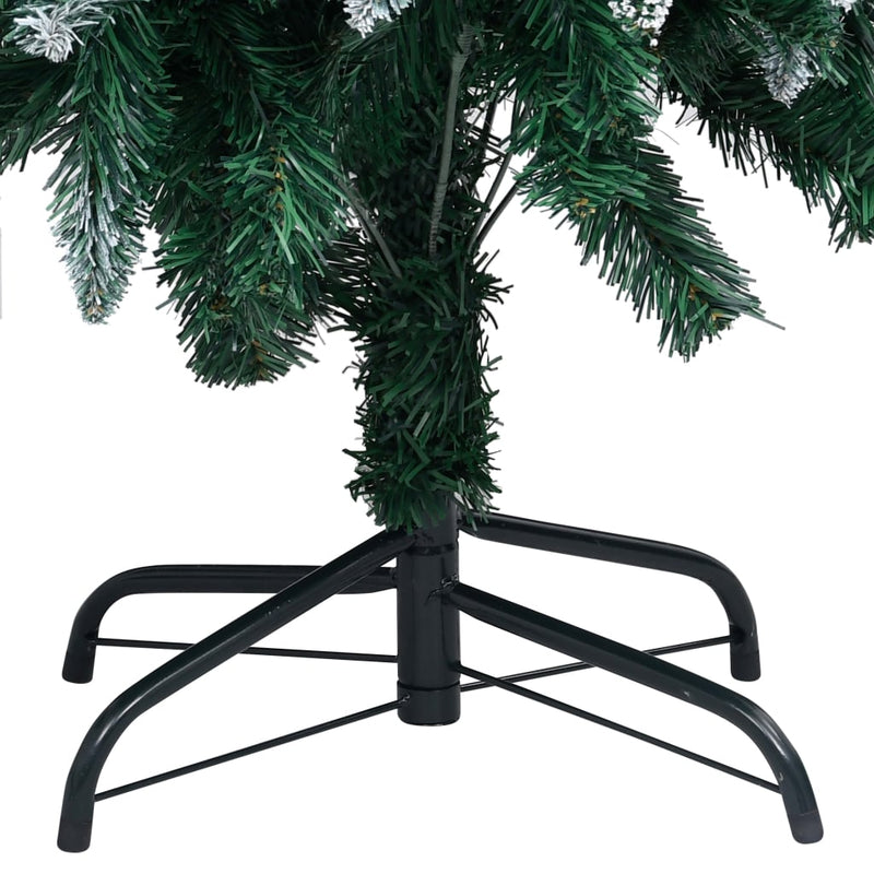 vidaXL Artificial Christmas Tree LEDs&Pine Cones&White Snow 180 cm