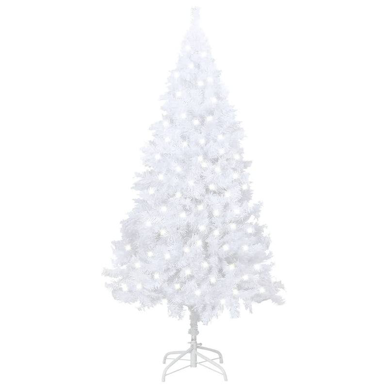 vidaXL Artificial Pre-lit Christmas Tree with Thick Branches White 150 cm