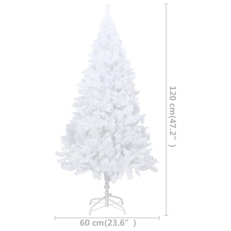 vidaXL Artificial Pre-lit Christmas Tree with Thick Branches White 150 cm