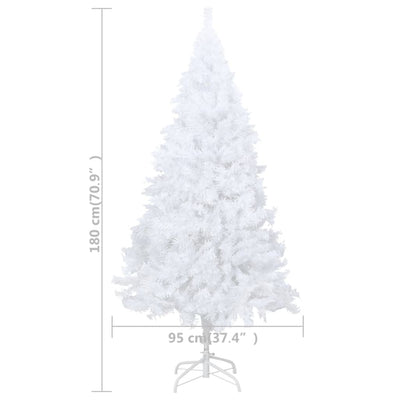 vidaXL Artificial Pre-lit Christmas Tree with Thick Branches White 150 cm