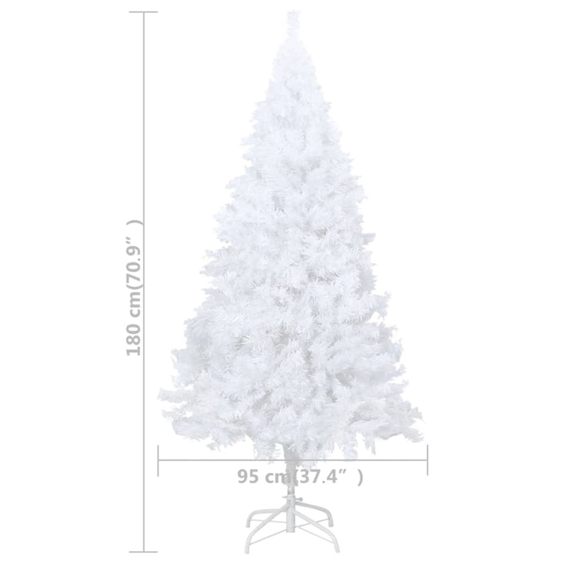 vidaXL Artificial Pre-lit Christmas Tree with Thick Branches White 150 cm