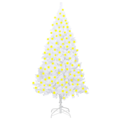 vidaXL Artificial Pre-lit Christmas Tree with Thick Branches White 150 cm