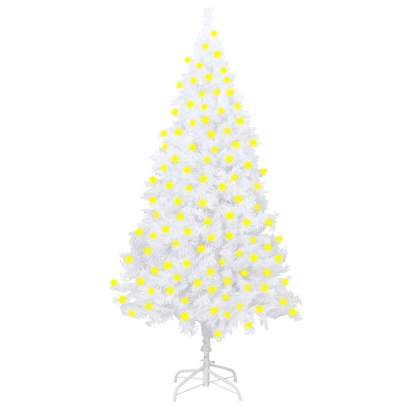 vidaXL Artificial Pre-lit Christmas Tree with Thick Branches White 150 cm