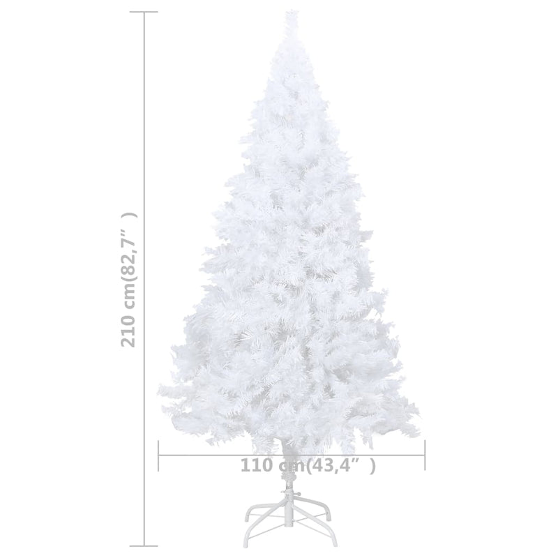 vidaXL Artificial Pre-lit Christmas Tree with Thick Branches White 150 cm