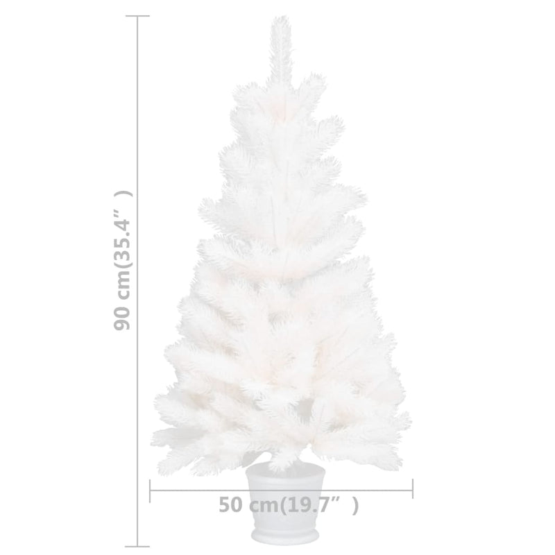 vidaXL Artificial Pre-lit Christmas Tree White 90 cm