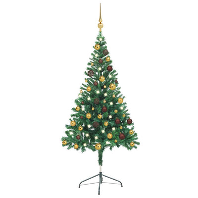 vidaXL Artificial Pre-lit Christmas Tree with Ball Set 150 cm 380 Branches