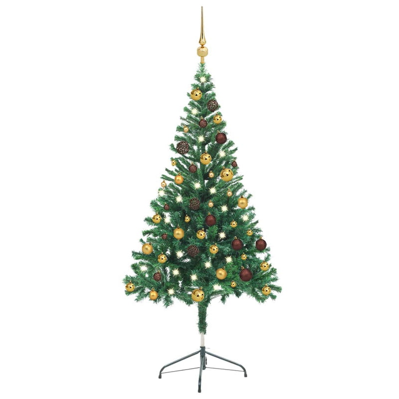 vidaXL Artificial Pre-lit Christmas Tree with Ball Set 150 cm 380 Branches