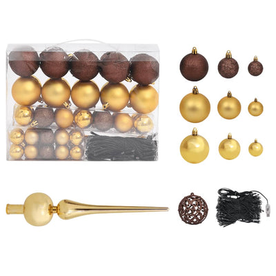 vidaXL Artificial Pre-lit Christmas Tree with Ball Set 210 cm 910 Branches