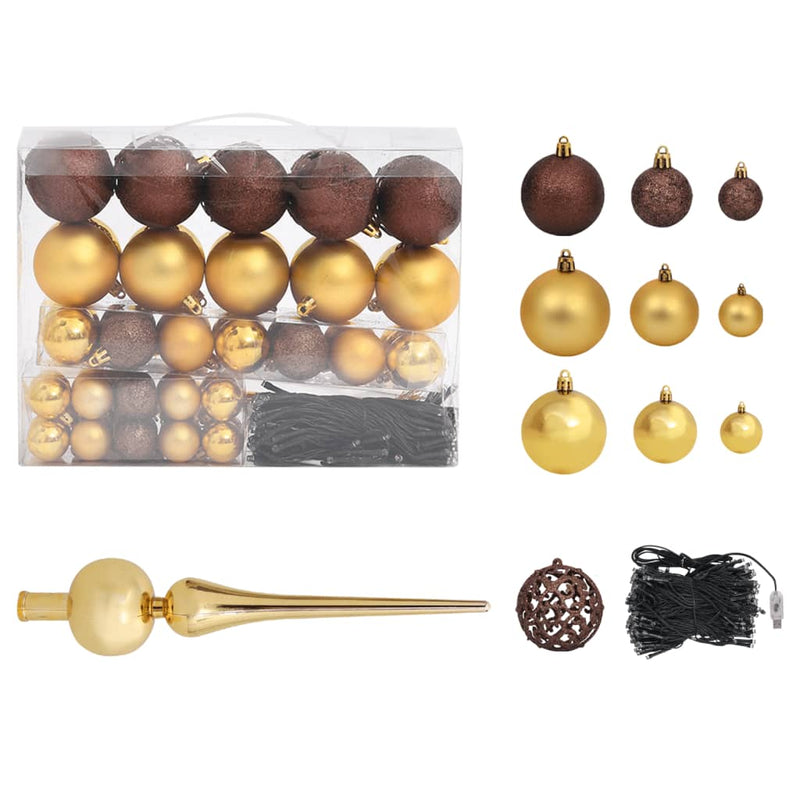 vidaXL Artificial Pre-lit Christmas Tree with Ball Set 210 cm 910 Branches