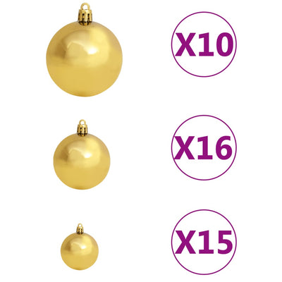 vidaXL Artificial Pre-lit Christmas Tree with Ball Set L 240 cm White