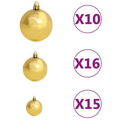 vidaXL Artificial Pre-lit Christmas Tree with Ball Set White 180 cm