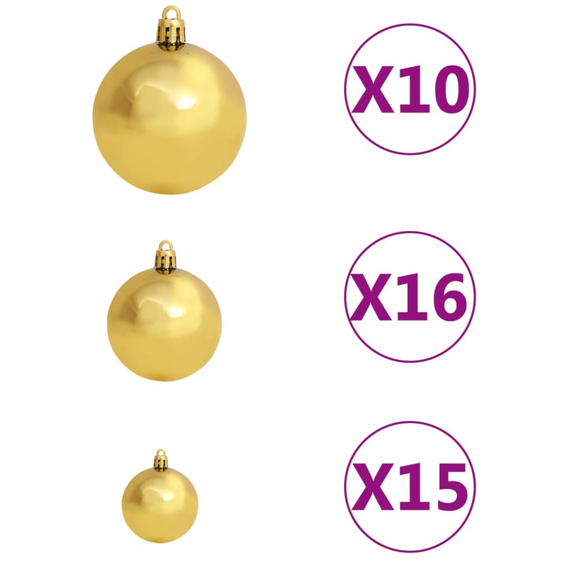 vidaXL Artificial Pre-lit Christmas Tree with Ball Set White 180 cm
