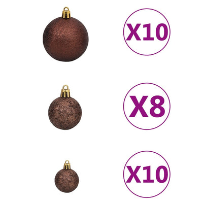 vidaXL Artificial Pre-lit Christmas Tree with Ball Set White 180 cm