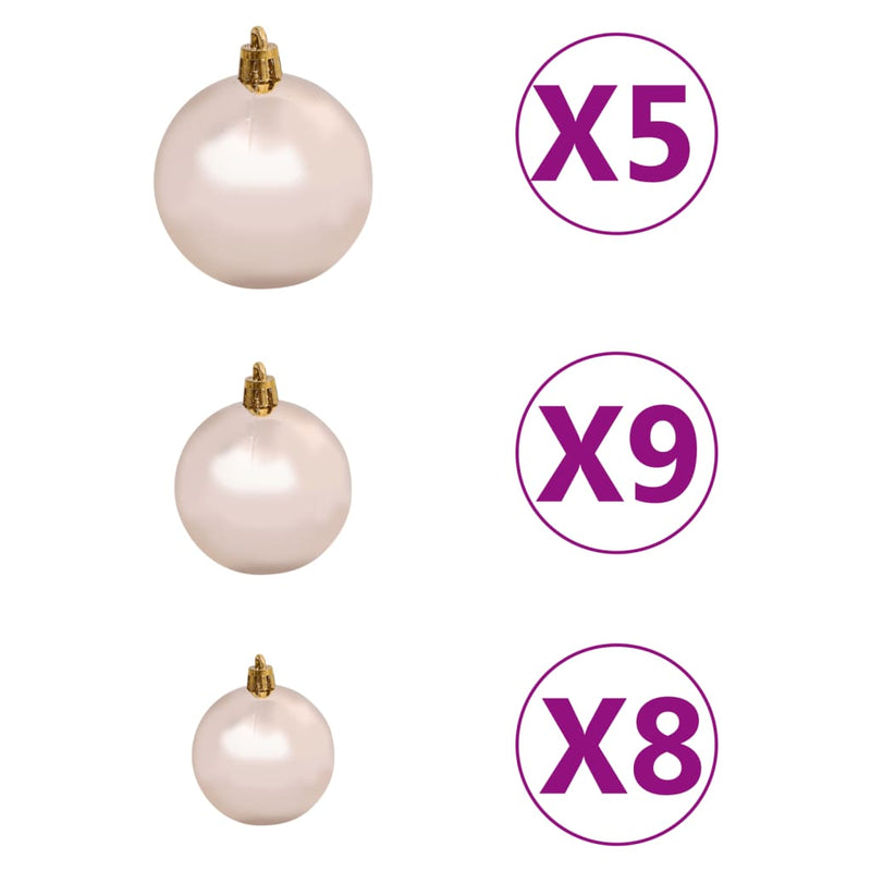vidaXL Artificial Pre-lit Christmas Tree with Ball Set 180 cm 564 Branches