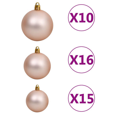vidaXL Artificial Pre-lit Christmas Tree with Ball Set 210 cm 910 Branches