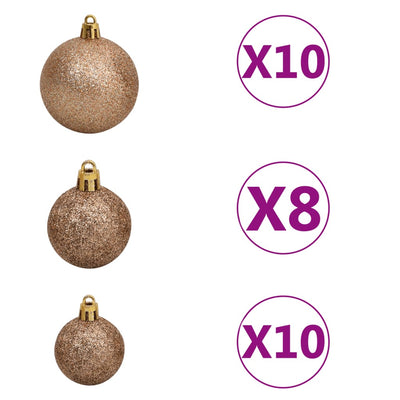 vidaXL Artificial Pre-lit Christmas Tree with Ball Set 210 cm 910 Branches
