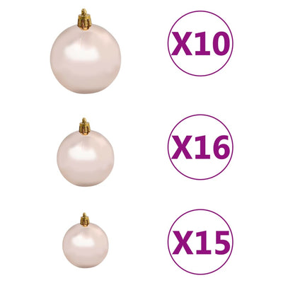 vidaXL Artificial Pre-lit Christmas Tree with Ball Set 210 cm 910 Branches