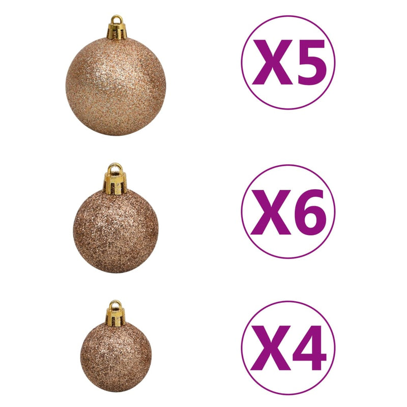 vidaXL Artificial Pre-lit Christmas Tree with Ball Set Pinecones 180 cm