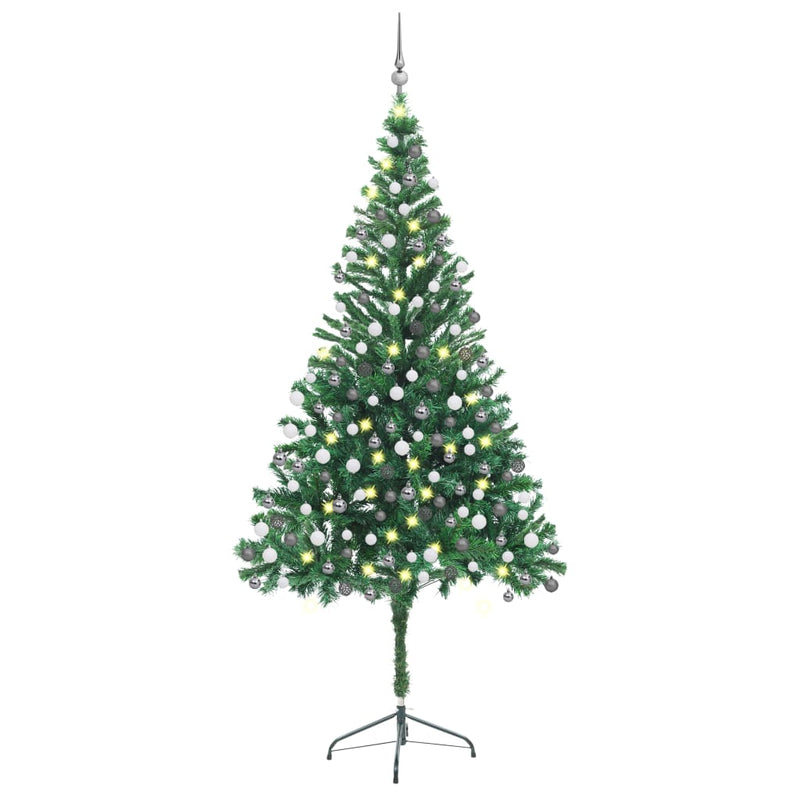 vidaXL Artificial Pre-lit Christmas Tree with Ball Set 210 cm 910 Branches