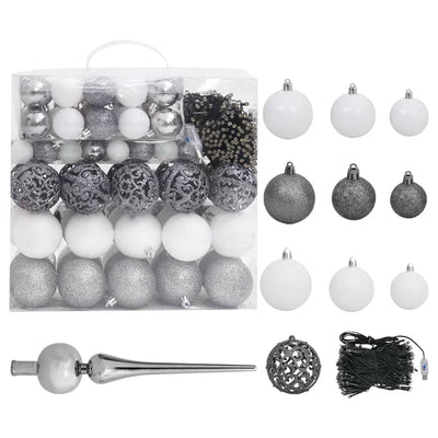 vidaXL Artificial Pre-lit Christmas Tree with Ball Set 210 cm 910 Branches