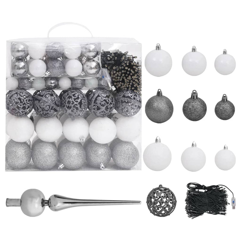 vidaXL Artificial Pre-lit Christmas Tree with Ball Set 210 cm 910 Branches