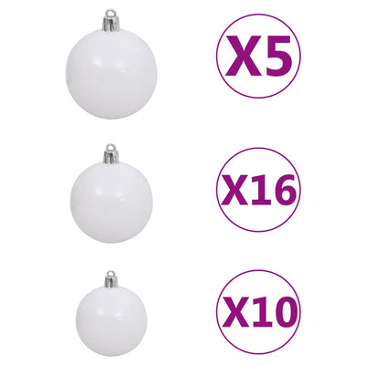 vidaXL Artificial Pre-lit Christmas Tree with Ball Set 210 cm 910 Branches