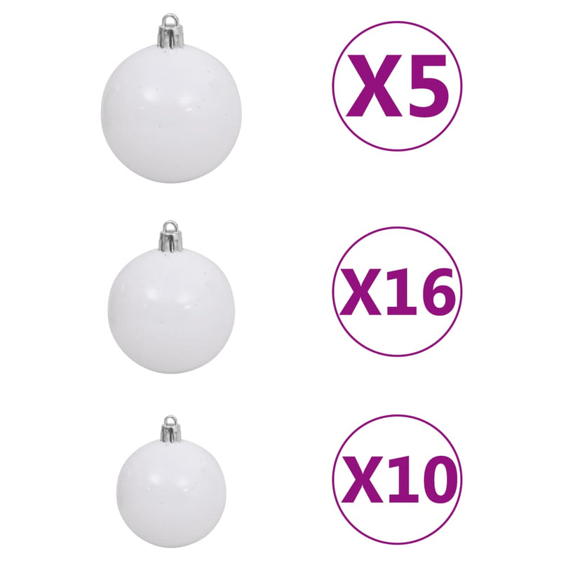 vidaXL Artificial Pre-lit Christmas Tree with Ball Set 210 cm 910 Branches