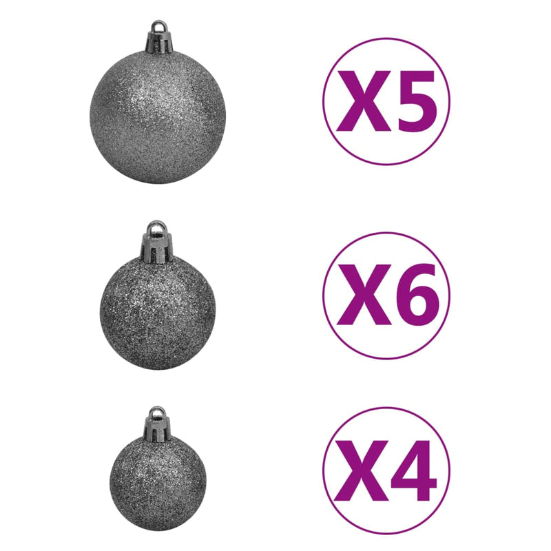 vidaXL Artificial Pre-lit Christmas Tree with Ball Set 180 cm 620 Branches