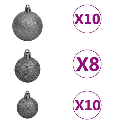 vidaXL Artificial Pre-lit Christmas Tree with Ball Set 210 cm 910 Branches
