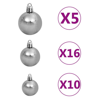vidaXL Artificial Pre-lit Christmas Tree with Ball Set 210 cm 910 Branches