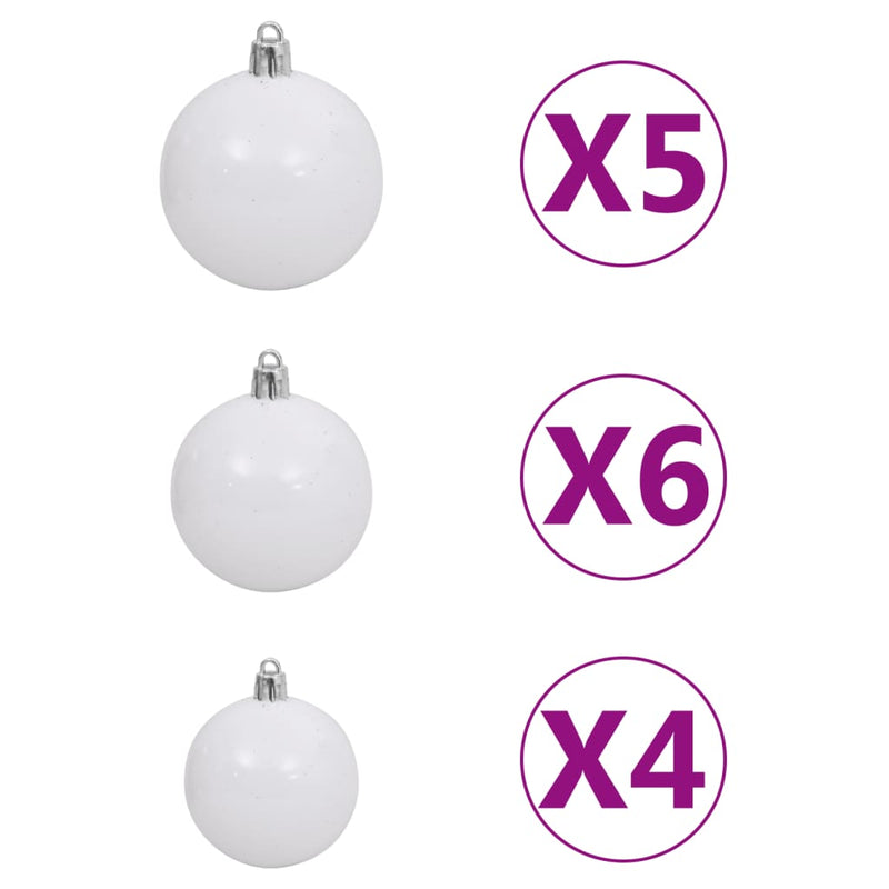 vidaXL Artificial Pre-lit Christmas Tree with Ball Set White 120 cm